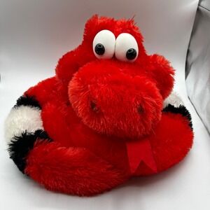 Cedar Point Snake Plush Toy Unisex Red‎ Excellent Coiled Stuffed Animal Souvenir